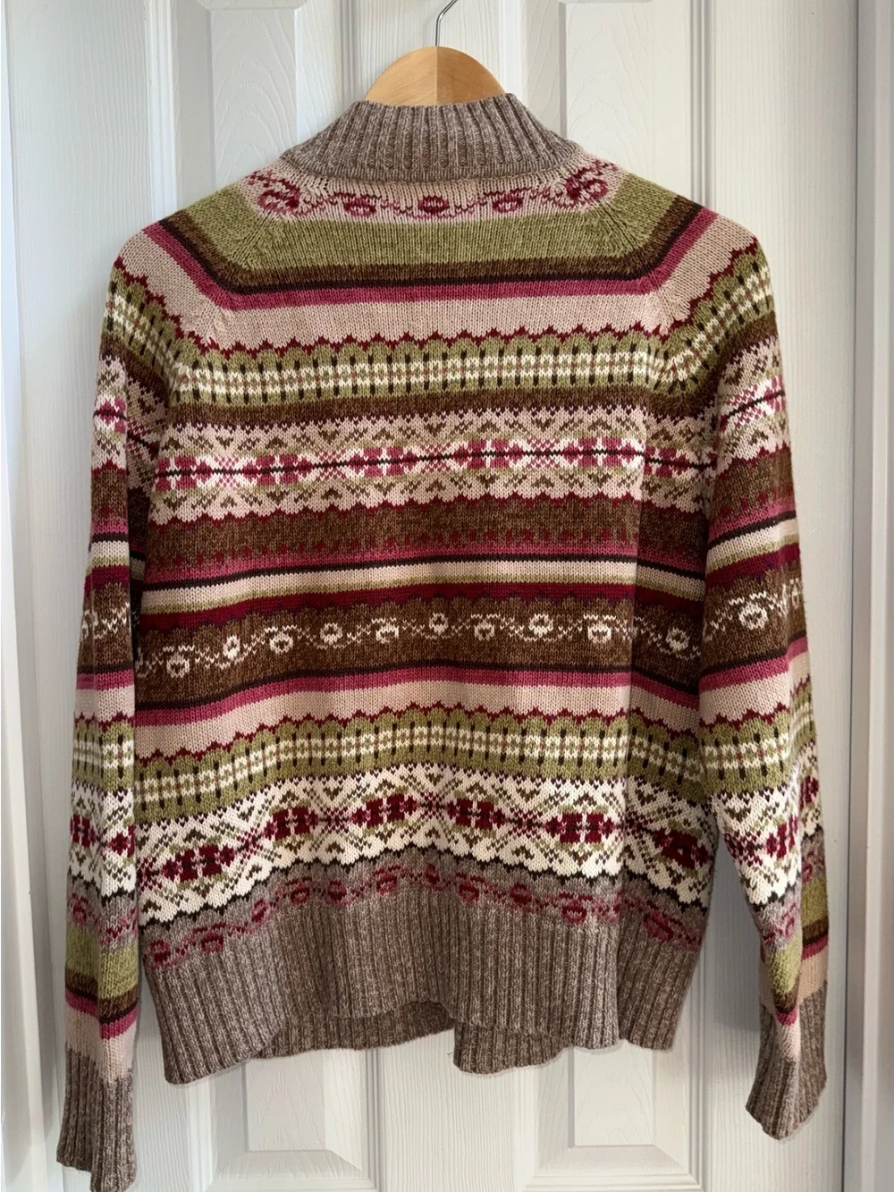 Vintage tiara international Full Zip Cardigan L Fair Isle Warm Fall  Grannycore